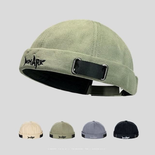 Lettering Brimless Hat Embroidered