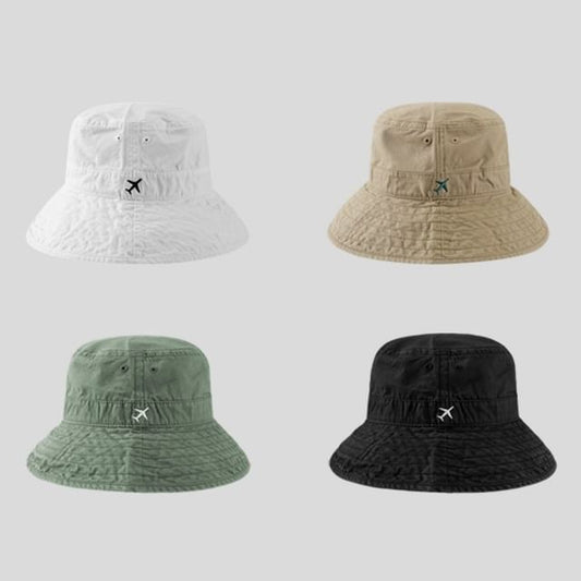 Plane Bucket Hat Embroidered