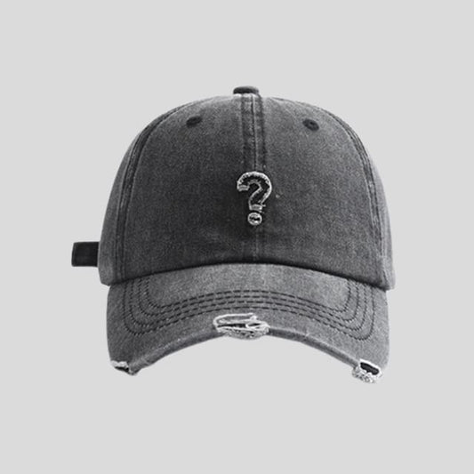 Cap Mark Distressed Question Baseball