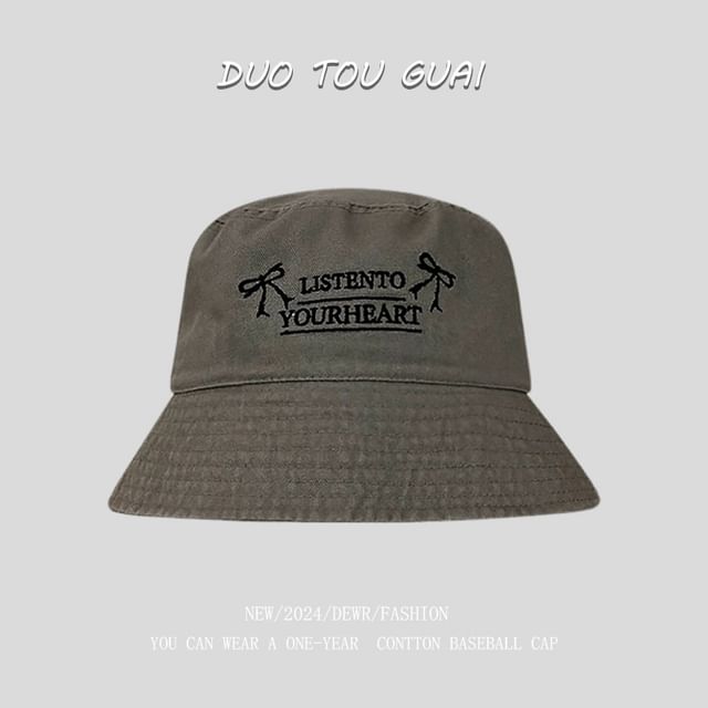 Bucket Lettering Embroidered Hat