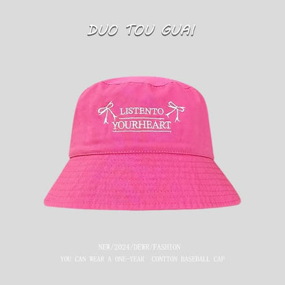 Bucket Lettering Embroidered Hat