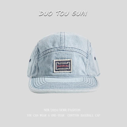 Applique Cap Denim Washed Baseball