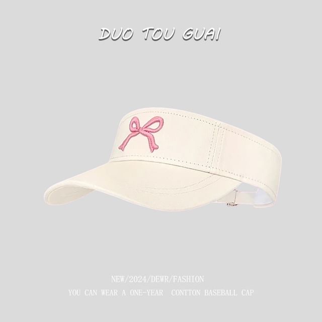 Sun Visor Embroidered Bow