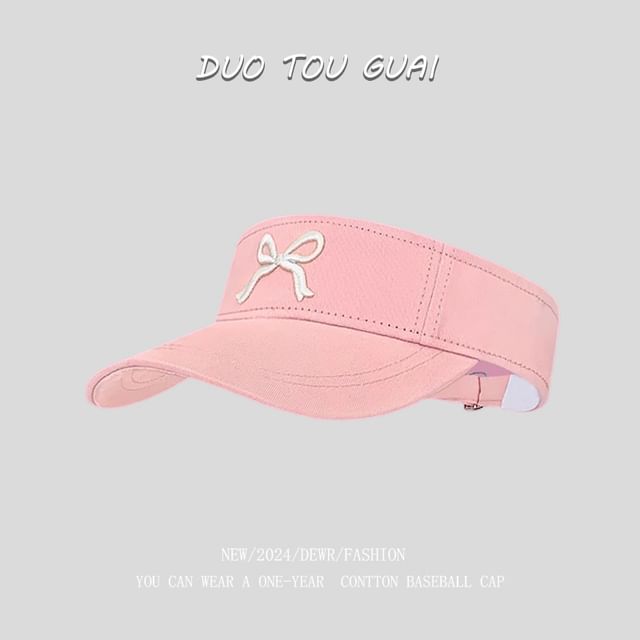 Sun Visor Embroidered Bow