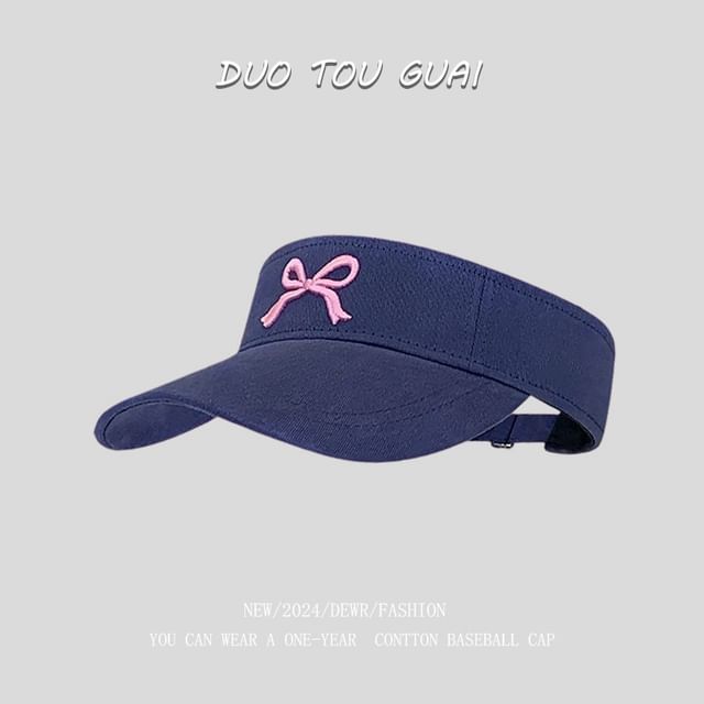 Sun Visor Embroidered Bow