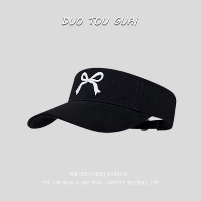 Sun Visor Embroidered Bow