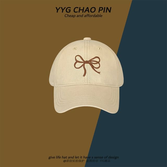 Embroidered Baseball Cap Bow