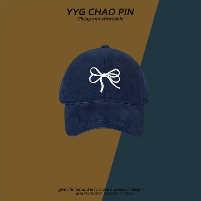 Embroidered Baseball Cap Bow