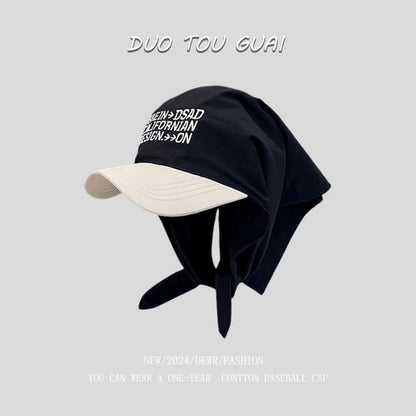 Tone with Baseball Headkerchief Cap Embroidered Two Lettering