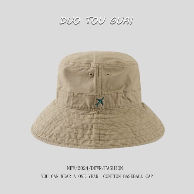 Plane Bucket Hat Embroidered