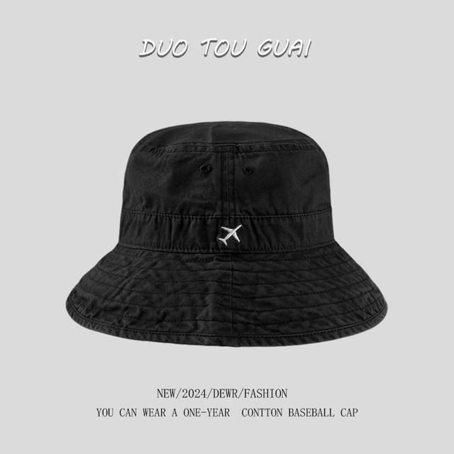 Plane Bucket Hat Embroidered