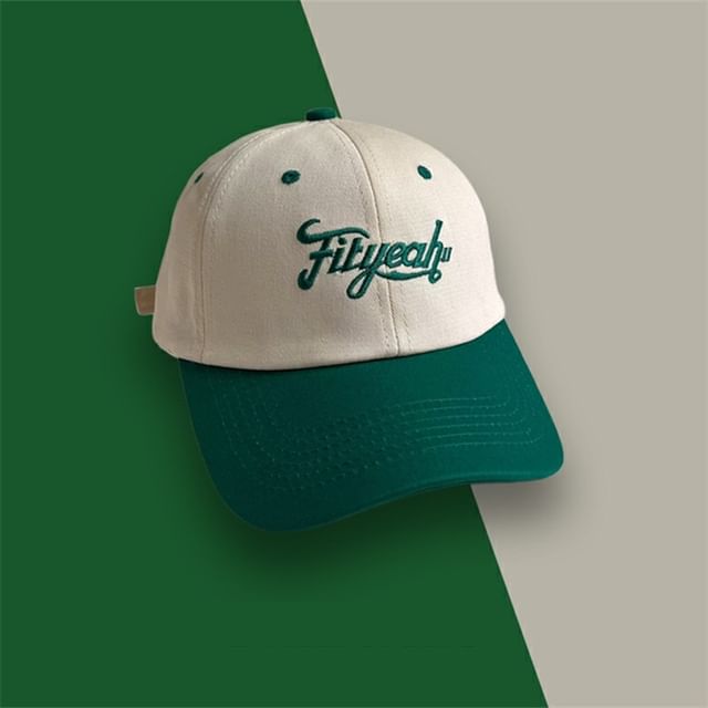 Lettering Embroidered Baseball Panel Cap