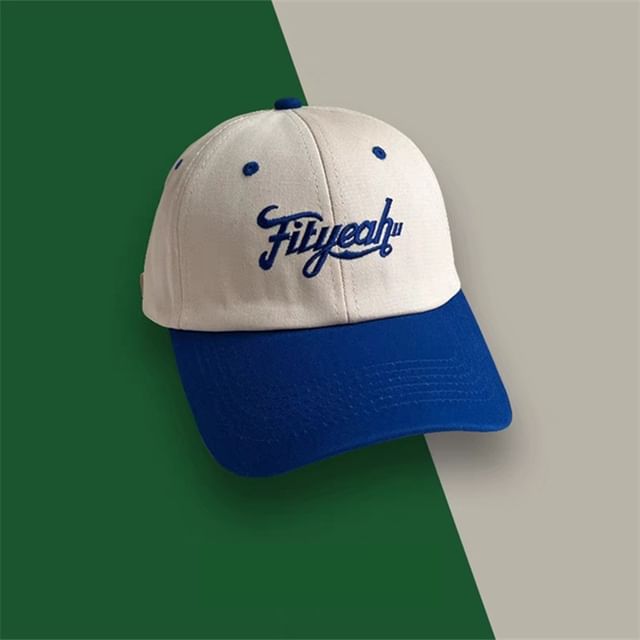 Lettering Embroidered Baseball Panel Cap