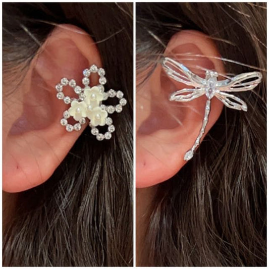Ear Dragonfly Cuff / Alloy Floral