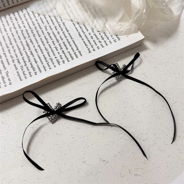 Heart Alloy Earring Stud Ribbon