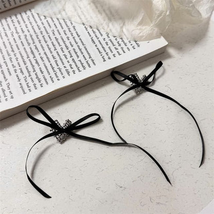 Heart Alloy Earring Stud Ribbon