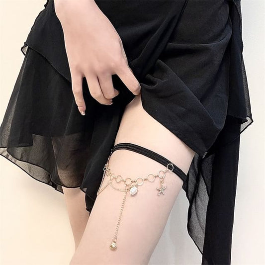 Pearl Thigh Shell Layered Chain Starfish Faux