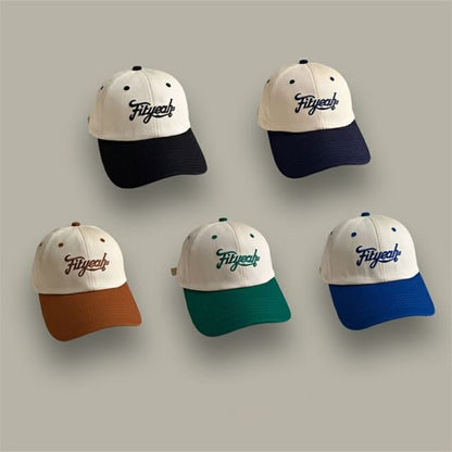Lettering Embroidered Baseball Panel Cap