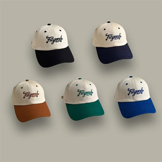 Lettering Embroidered Baseball Panel Cap