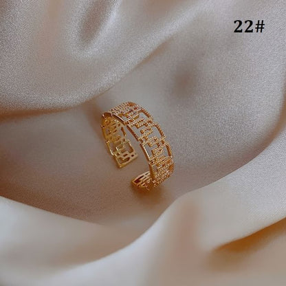 Embellished Alloy Open Ring (Various Designs)