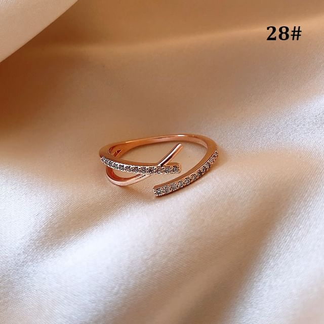 Embellished Alloy Open Ring (Various Designs)