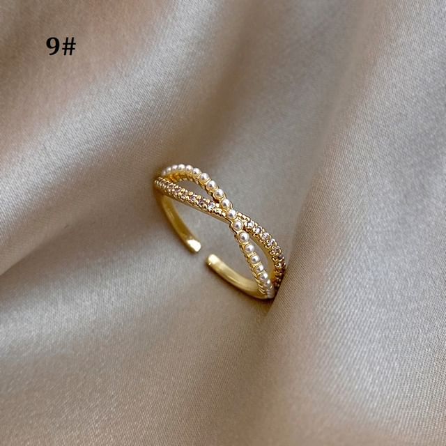 Embellished Alloy Open Ring (Various Designs)