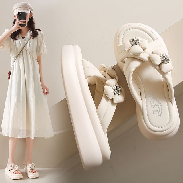 Flower Sandals Platform Slide