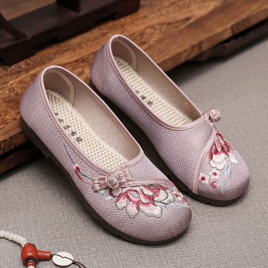 Flats Embroidered Flower