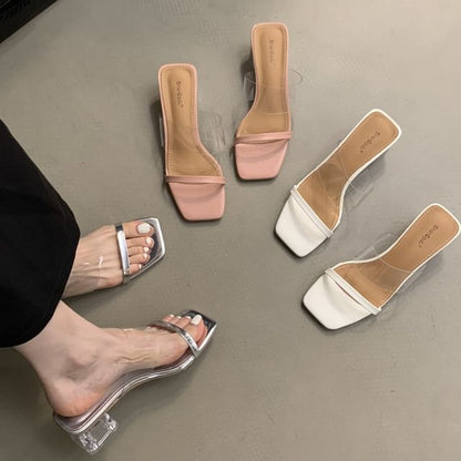 Sample Block Heel Slide Sandals