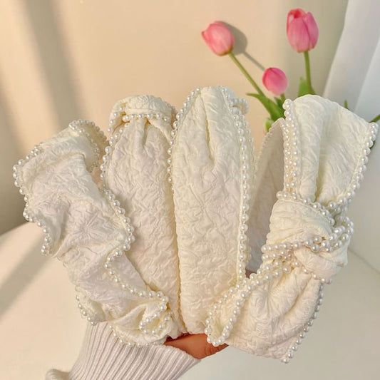 Barrette Band Faux Pearl Head /