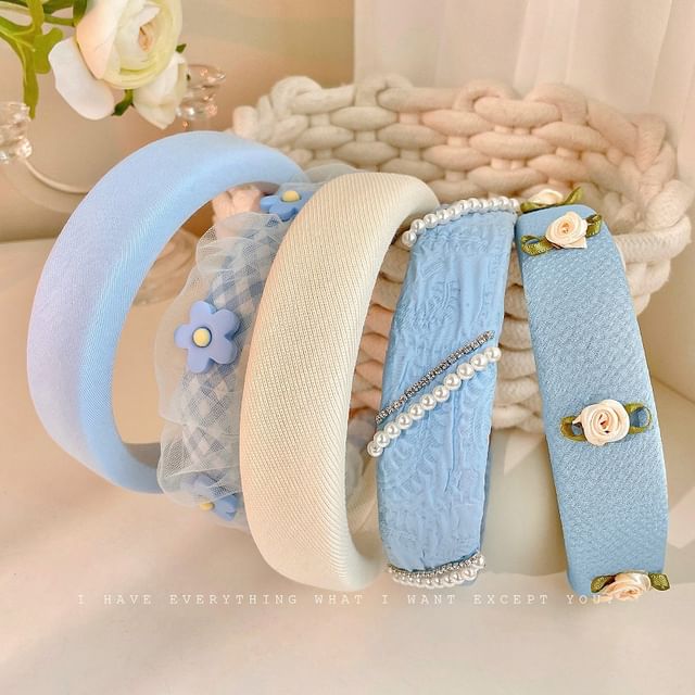 Flower Faux Pearl Hair Band (Various Designs)
