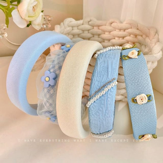 Flower Faux Pearl Hair Band (Various Designs)