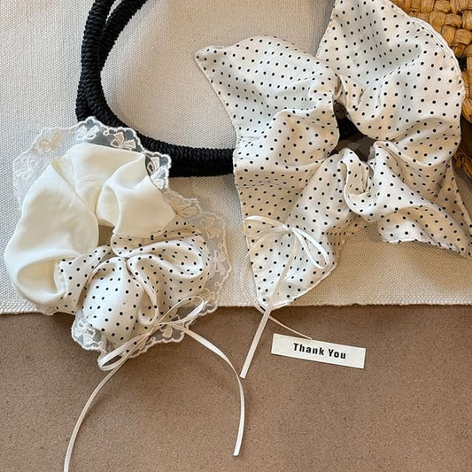 Lace Dotted Ribbon Hair Band Trim