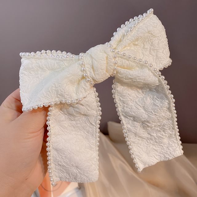 Barrette Band Faux Pearl Head /