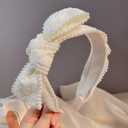 Barrette Band Faux Pearl Head /