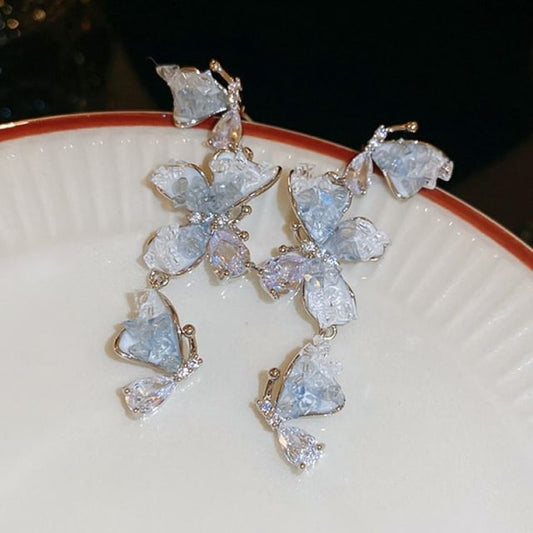 Butterfly / Faux Pearl Faux Crystal Alloy Earring (Various Designs)