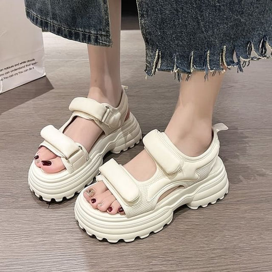 Panel Mesh Platform Sandals
