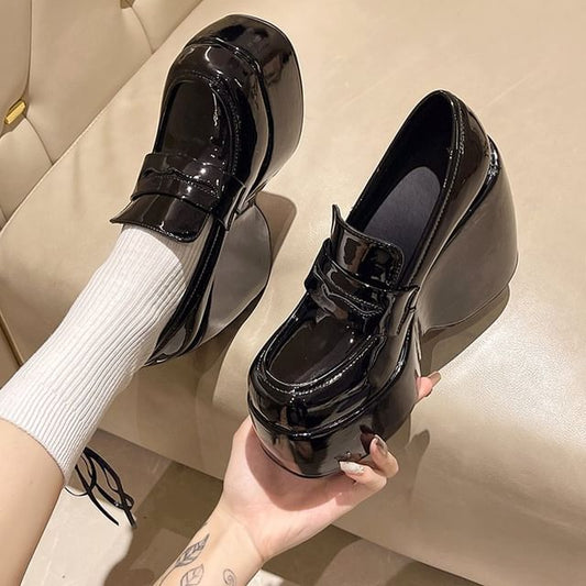 Pumps Penny Loafer Platform Wedge