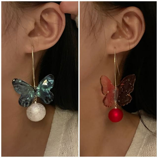 Butterfly Earring Hook Bead Drop
