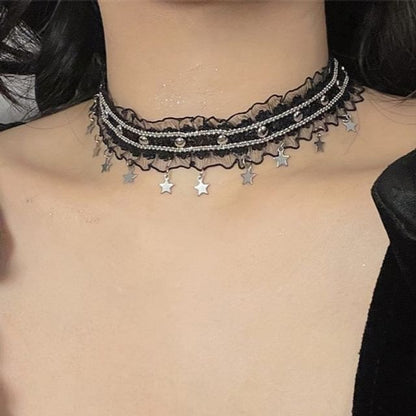 Choker Star Fringed Lace