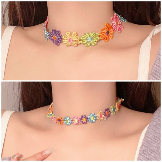 Wholesale Sample Floral Embroidered Choker