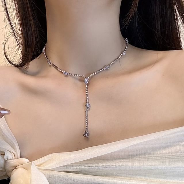 Rhinestone Necklace Lariat
