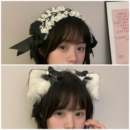 Wholesale Sample Cat Ear Fluffy Hair Clip / Bow Lace Headband