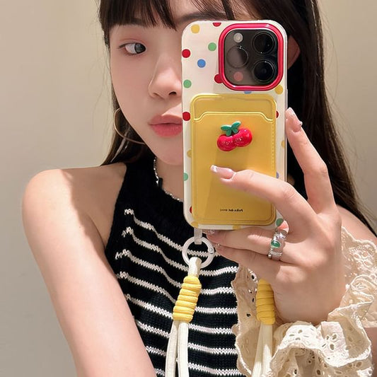 Phone Set Strap Cherry Case Holder / Card