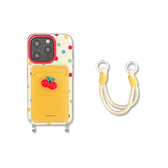 Phone Set Strap Cherry Case Holder / Card