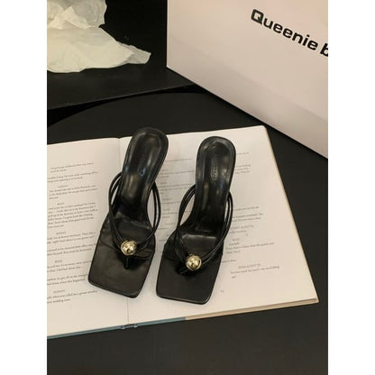Sample Beaded Kitten Heel Flip-Flops