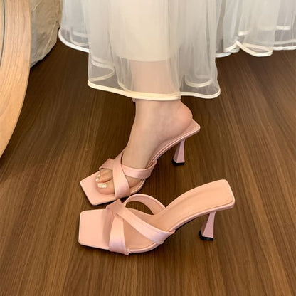Sample Cross Strap High Heel Slide Sandals