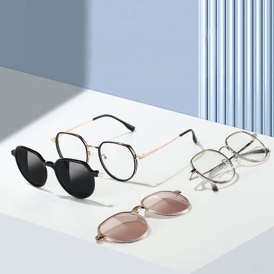 Wholesale Sample 2 in 1 Magnetic Clip On Sunglasses / Eyeglasses (Various Designs)