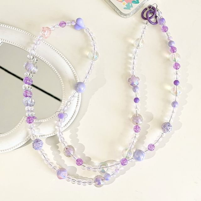 Bead Crystal Lanyard Faux Phone