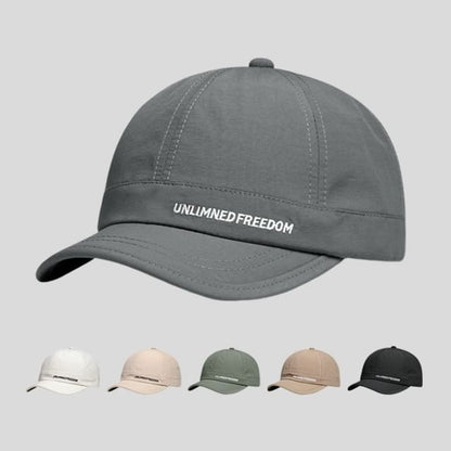 Baseball Brim Cap Short Lettering Embroidered